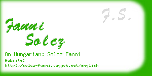 fanni solcz business card